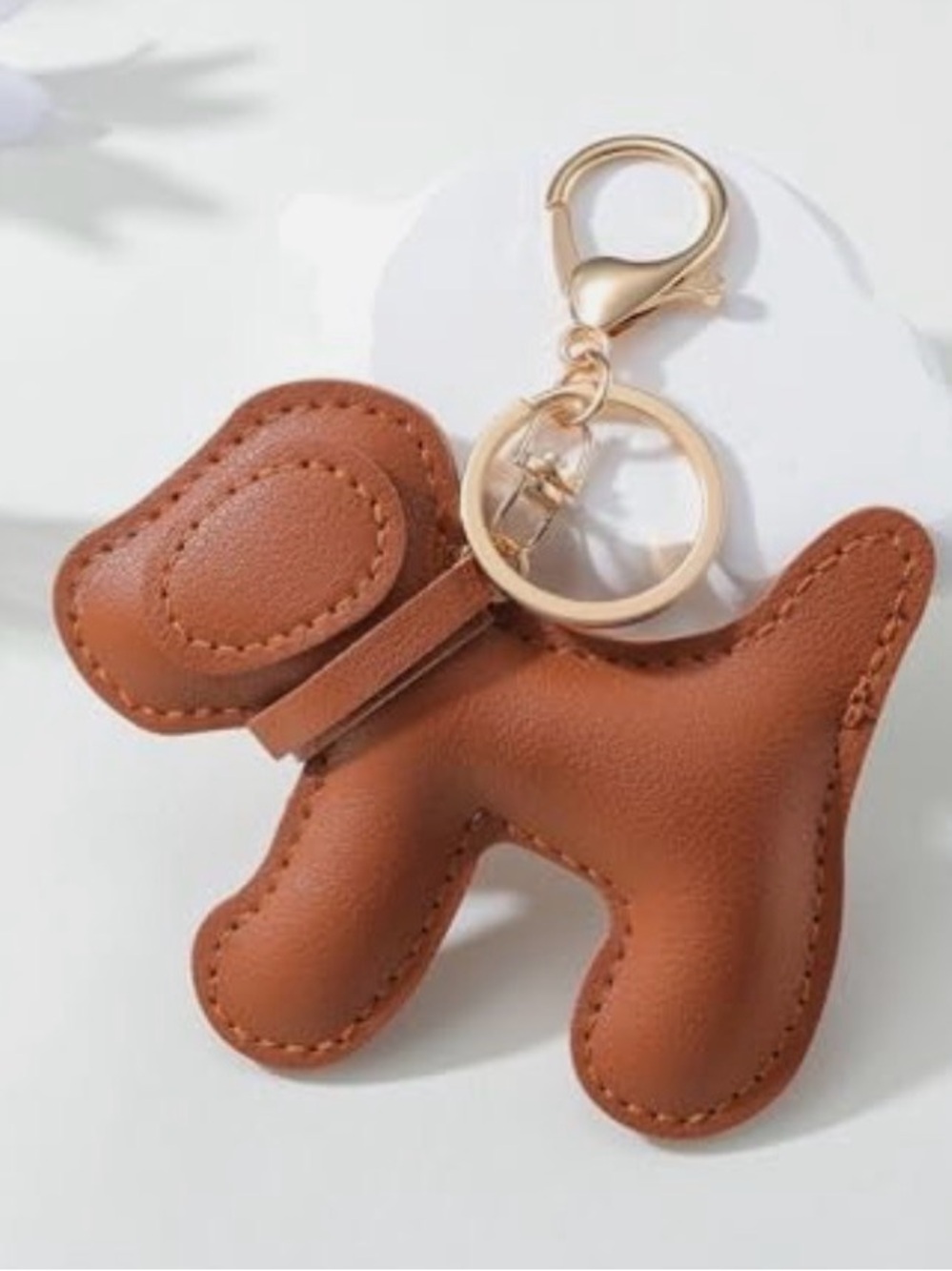 Emberly Brown Dog Keychain Charm